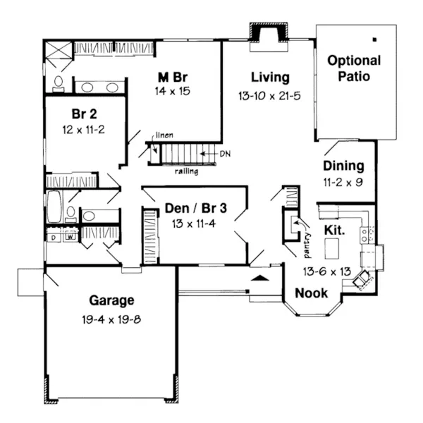 Country House Plan First Floor - Wamsutta Ranch Home 038D-0484 - Shop House Plans and More