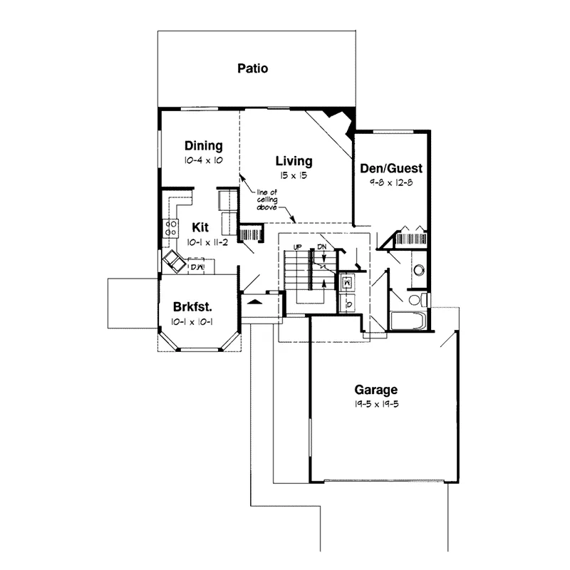 Contemporary House Plan First Floor - Appleblossom Modern Home 038D-0487 - Search House Plans and More