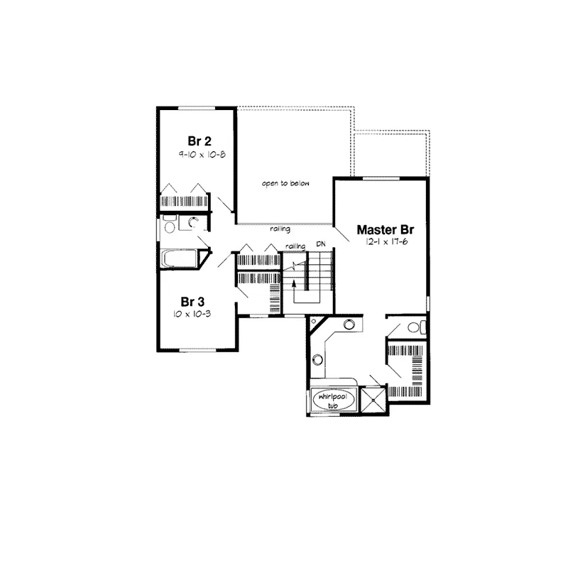 Traditional House Plan Second Floor - Appleblossom Modern Home 038D-0487 - Search House Plans and More