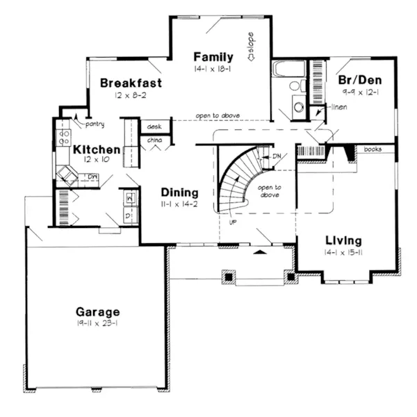 Country French House Plan First Floor - Lillian Place Traditional Home 038D-0488 - Shop House Plans and More