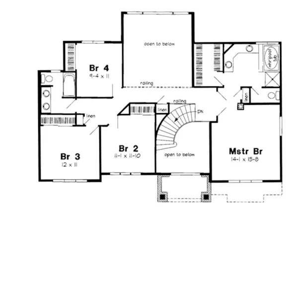 Country French House Plan Second Floor - Lillian Place Traditional Home 038D-0488 - Shop House Plans and More