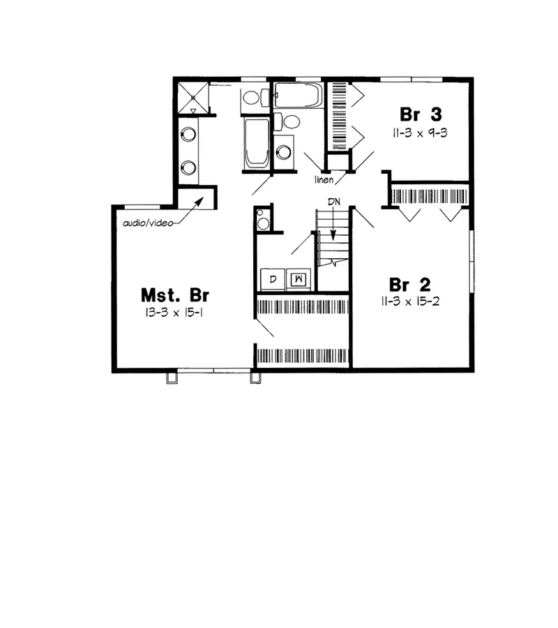 Southern House Plan Second Floor - Norwood Park Southern Home 038D-0490 - Shop House Plans and More