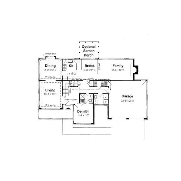 Country House Plan First Floor - Newburg Way Country Farmhouse 038D-0492 - Shop House Plans and More