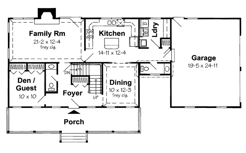 Farmhouse Plan First Floor - Wyncliffe Farmhouse 038D-0494 - Shop House Plans and More