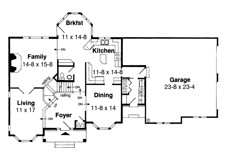 Traditional House Plan First Floor - Brandt Traditional Home 038D-0495 - Search House Plans and More