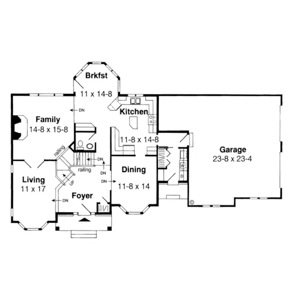 Traditional House Plan First Floor - Brandt Traditional Home 038D-0495 - Search House Plans and More