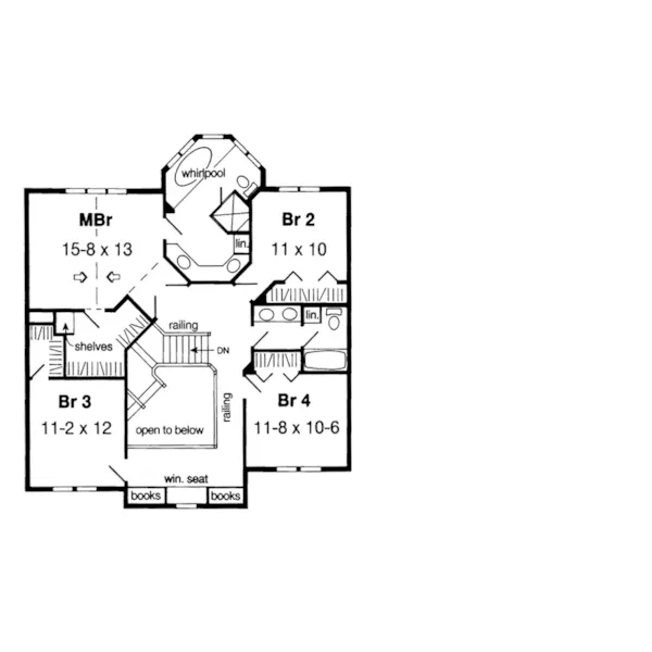 Traditional House Plan Second Floor - Brandt Traditional Home 038D-0495 - Search House Plans and More