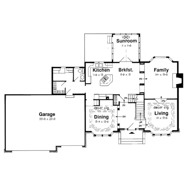 European House Plan First Floor - Brenda Traditional Home 038D-0499 - Search House Plans and More