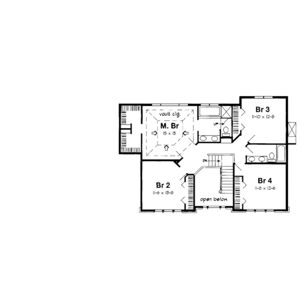 European House Plan Second Floor - Brenda Traditional Home 038D-0499 - Search House Plans and More