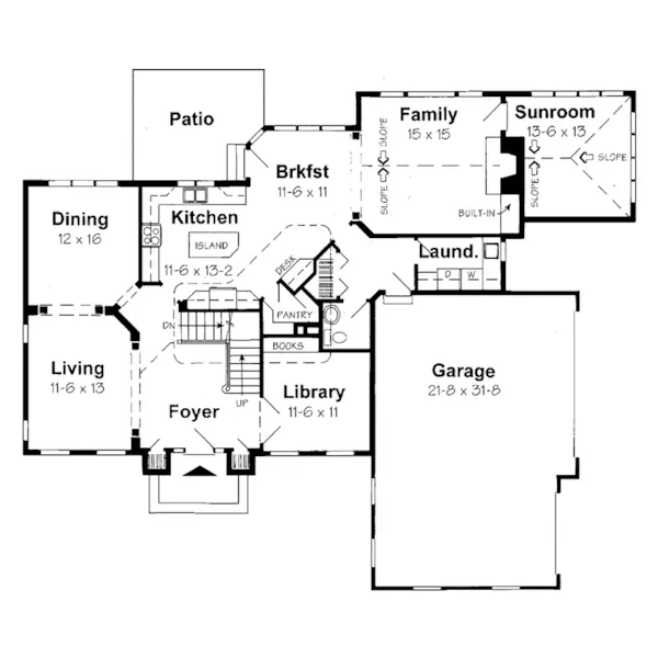 Luxury House Plan First Floor - Wedgestone Georgian Home 038D-0502 - Shop House Plans and More