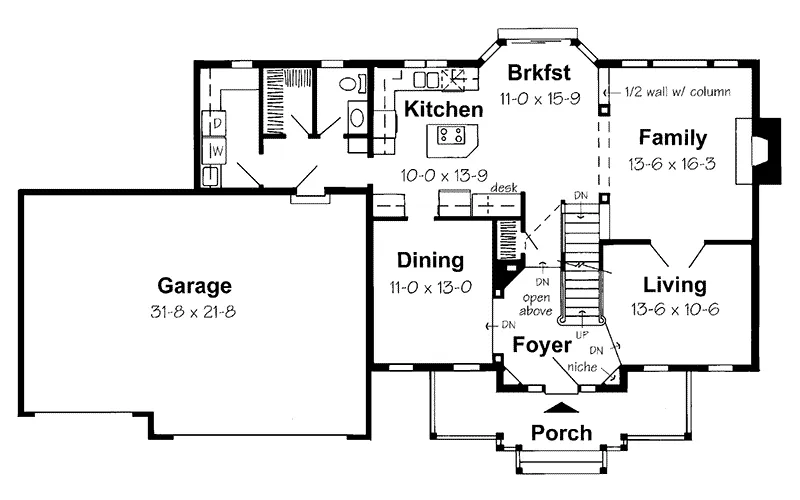 Country House Plan First Floor - Cumberland Landing Country Home 038D-0503 - Search House Plans and More