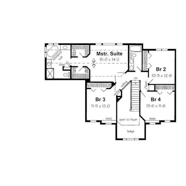 Country House Plan Second Floor - Cumberland Landing Country Home 038D-0503 - Search House Plans and More