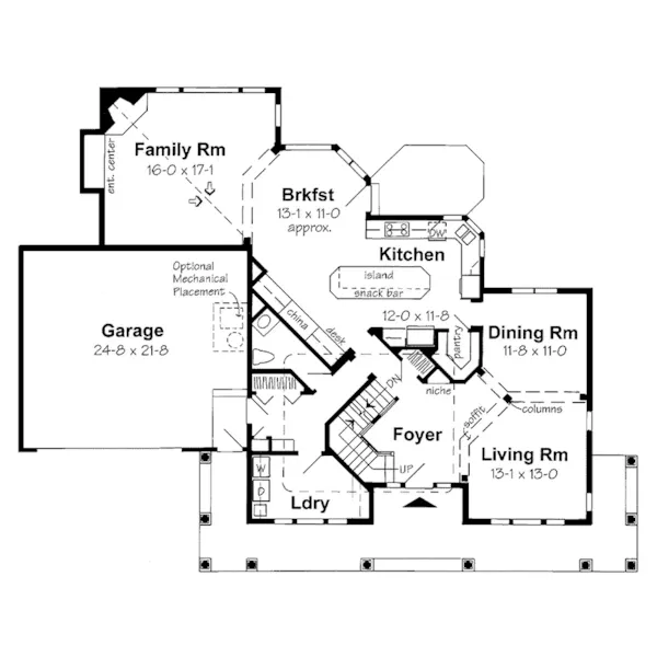 Traditional House Plan First Floor - Holly Spring Country Home 038D-0506 - Search House Plans and More