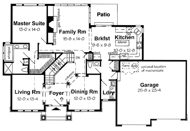 Traditional House Plan First Floor - Leadale Traditional Home 038D-0508 - Shop House Plans and More