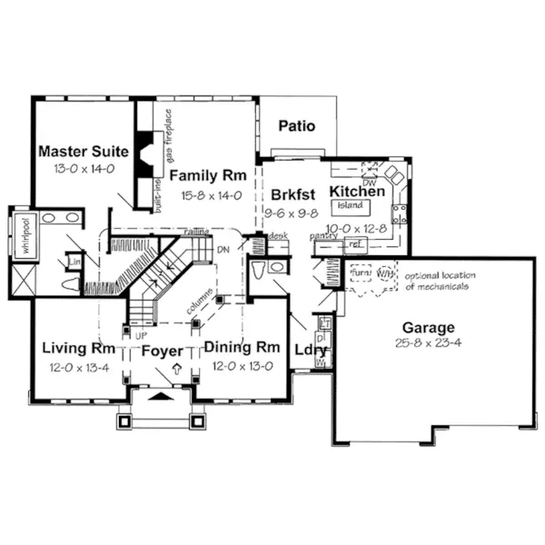 Traditional House Plan First Floor - Leadale Traditional Home 038D-0508 - Shop House Plans and More