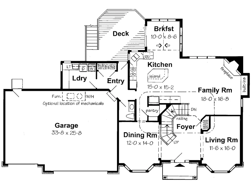 Traditional House Plan First Floor - River Run Rustic Home 038D-0515 - Shop House Plans and More