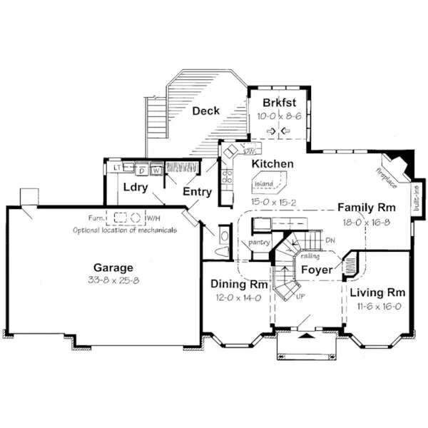 Traditional House Plan First Floor - River Run Rustic Home 038D-0515 - Shop House Plans and More