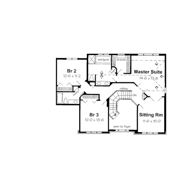 Traditional House Plan Second Floor - River Run Rustic Home 038D-0515 - Shop House Plans and More