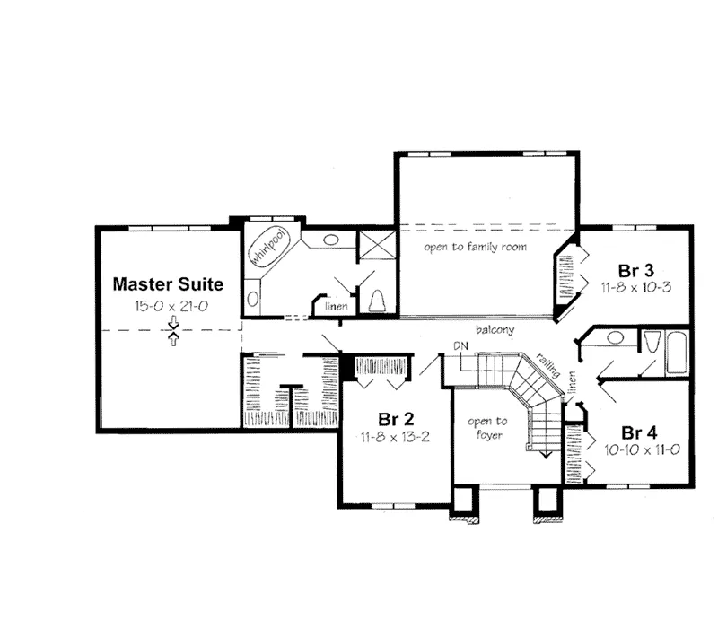 Prairie House Plan Second Floor - Sunningwell Luxury Home 038D-0517 - Shop House Plans and More