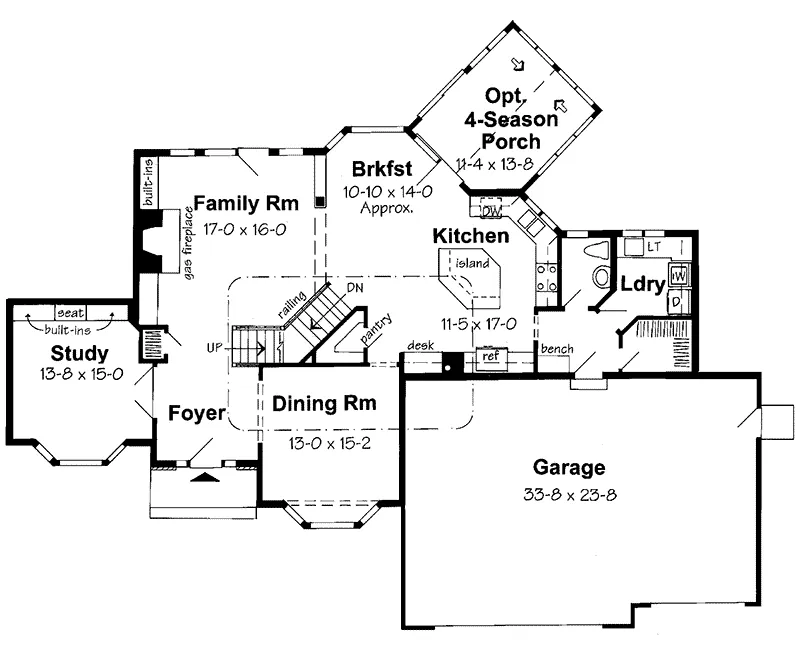 Luxury House Plan First Floor - Kidbrooke Traditional Home 038D-0519 - Search House Plans and More