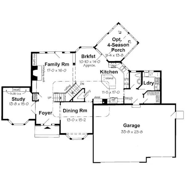 Luxury House Plan First Floor - Kidbrooke Traditional Home 038D-0519 - Search House Plans and More