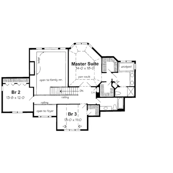 Luxury House Plan Second Floor - Kidbrooke Traditional Home 038D-0519 - Search House Plans and More