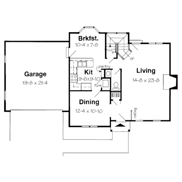 Georgian House Plan First Floor - Camfield Colonial Home 038D-0523 - Search House Plans and More