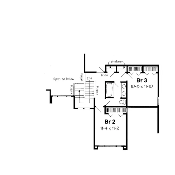 Greek Revival House Plan Second Floor - Hollyshire Contemporary Home 038D-0524 - Search House Plans and More