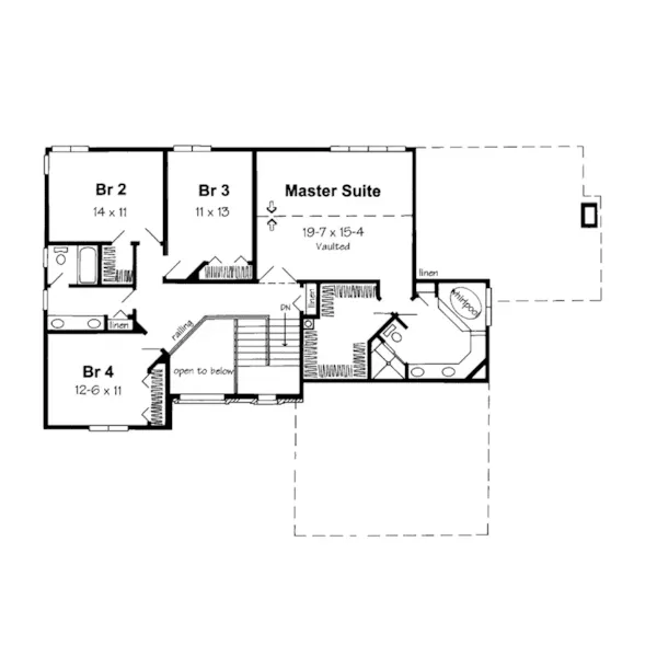 Georgian House Plan Second Floor - Fairridge Traditional Home 038D-0526 - Search House Plans and More