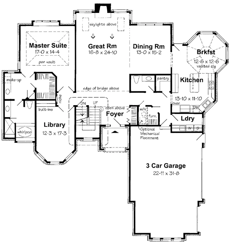 Modern House Plan First Floor - Elliot Manor Luxury Home 038D-0527 - Search House Plans and More
