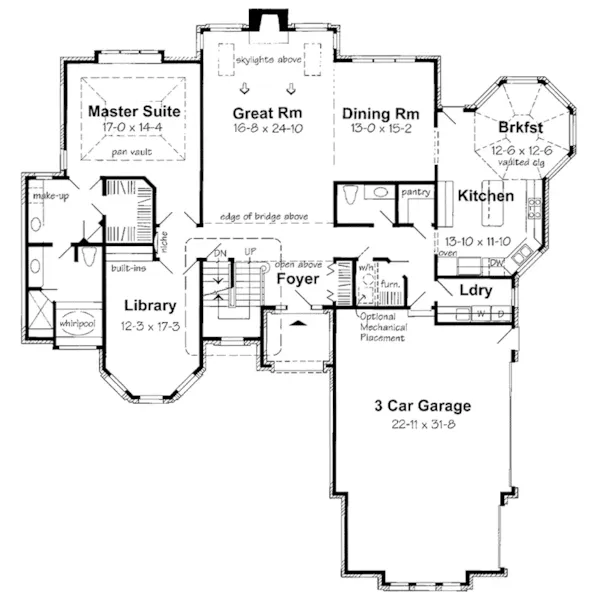 Prairie House Plan First Floor - Elliot Manor Luxury Home 038D-0527 - Search House Plans and More