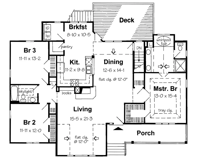 Country House Plan First Floor - Romona Country Home 038D-0528 - Shop House Plans and More
