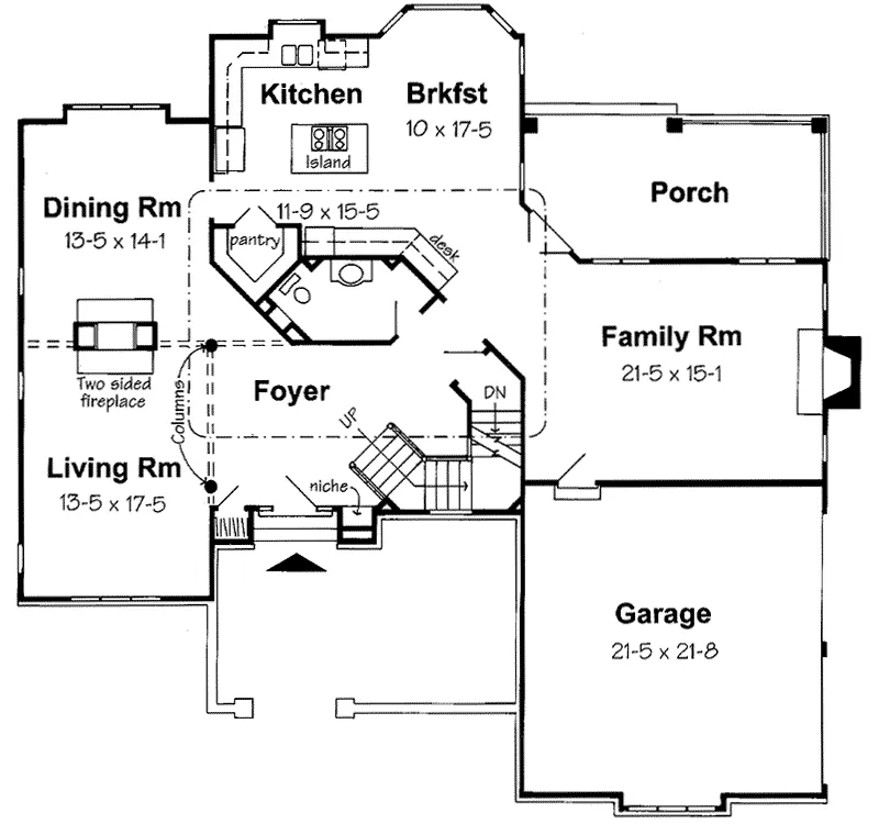 Traditional House Plan First Floor - Pretoria European Home 038D-0530 - Shop House Plans and More