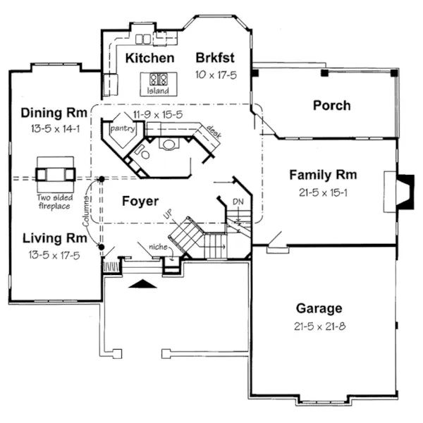 European House Plan First Floor - Pretoria European Home 038D-0530 - Shop House Plans and More