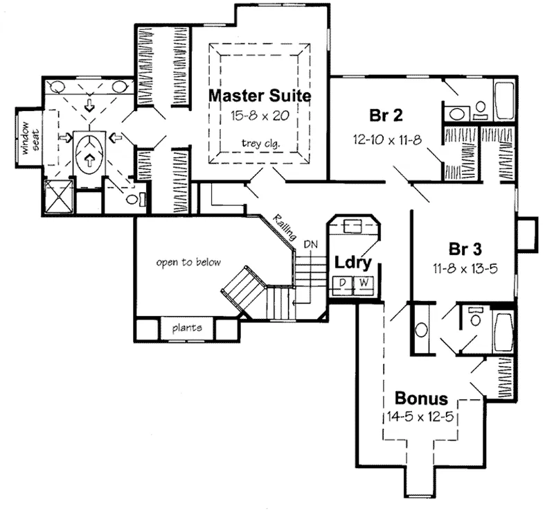 Traditional House Plan Second Floor - Pretoria European Home 038D-0530 - Shop House Plans and More