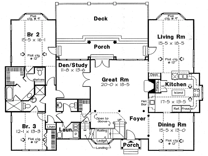Georgian House Plan First Floor - Amalie Neoclassical Home 038D-0535 - Search House Plans and More