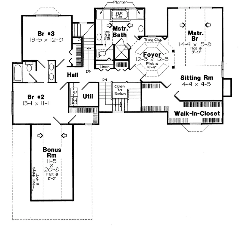Traditional House Plan Second Floor - Carrico Colonial Style Home 038D-0536 - Search House Plans and More