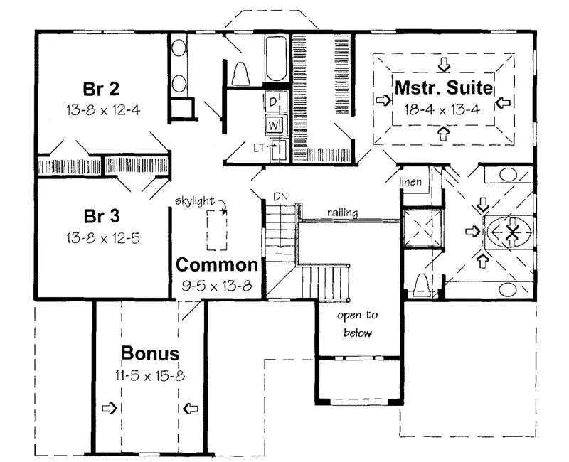 Traditional House Plan Second Floor - Nielsen Traditional Home 038D-0537 - Shop House Plans and More