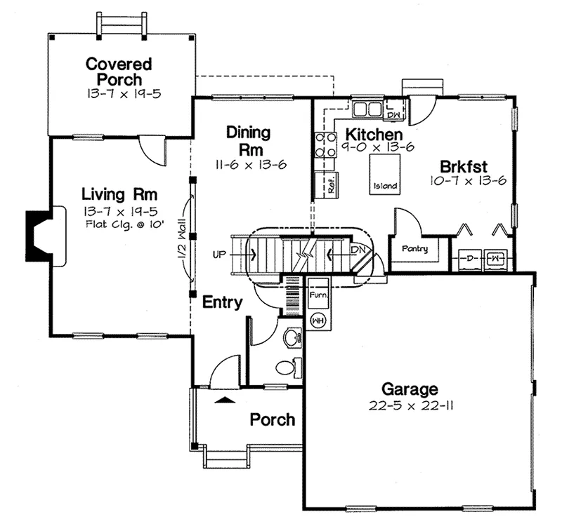 Traditional House Plan First Floor - Labadie Place Colonial Home 038D-0538 - Shop House Plans and More