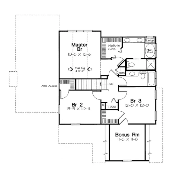 Neoclassical House Plan Second Floor - Labadie Place Colonial Home 038D-0538 - Shop House Plans and More