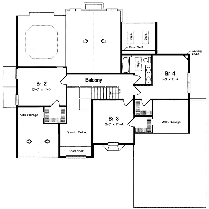 Traditional House Plan Second Floor - Epernay Traditional Home 038D-0539 - Search House Plans and More