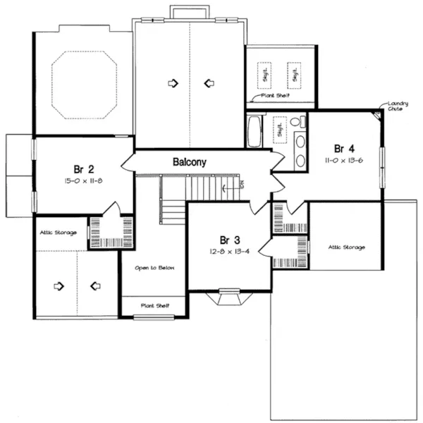 Modern House Plan Second Floor - Epernay Traditional Home 038D-0539 - Search House Plans and More