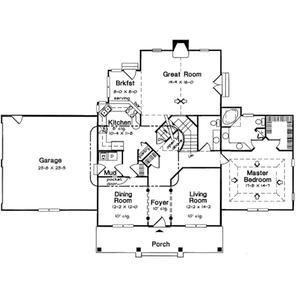 Traditional House Plan First Floor - Noble Place Cape Cod Home 038D-0540 - Shop House Plans and More