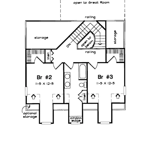 Traditional House Plan Second Floor - Noble Place Cape Cod Home 038D-0540 - Shop House Plans and More