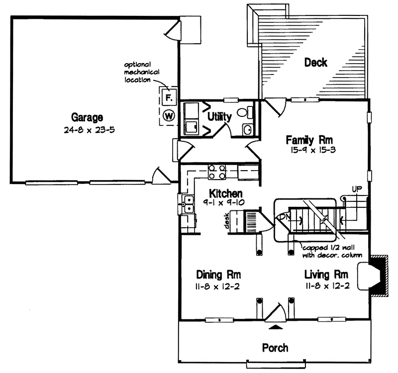 Colonial House Plan First Floor - Lyndon Place Farmhouse Home 038D-0541 - Shop House Plans and More