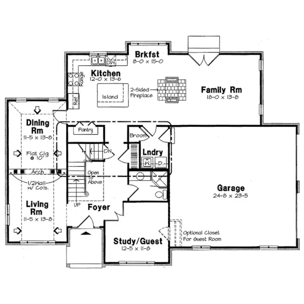 Traditional House Plan First Floor - Montour Falls Traditional Home 038D-0544 - Shop House Plans and More