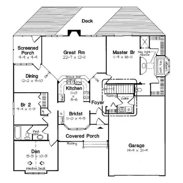 Ranch House Plan First Floor - Cabernet Farm Country Home 038D-0545 - Search House Plans and More