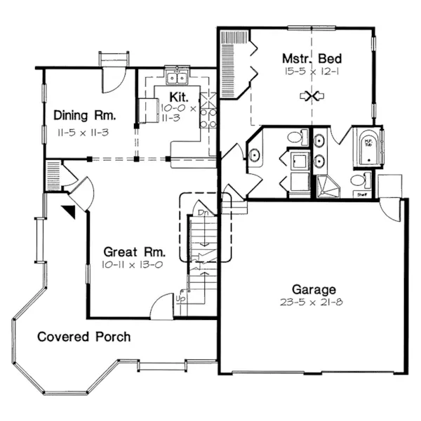 Southern House Plan First Floor - Longhorn Trail Farmhouse 038D-0548 - Shop House Plans and More