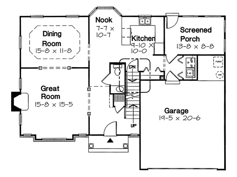 Greek Revival House Plan First Floor - Kaltenbach Traditional Home 038D-0552 - Search House Plans and More