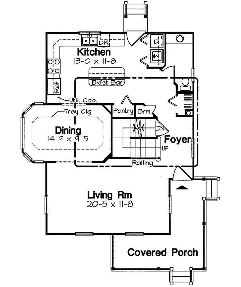 Country House Plan First Floor - Kalen Pleasant Farmhouse 038D-0553 - Search House Plans and More